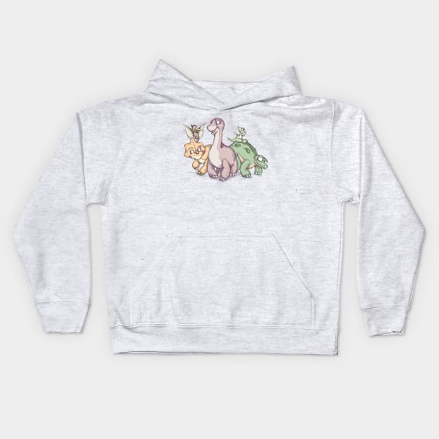 Plush Dinosaurs Kids Hoodie by LVBart